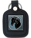 Diamond Cut Horse Leather Keychain
