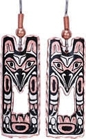Eagle Totem Pole Diamond Cut Dangle Earrings