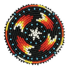2.5" Fire Star Beaded patch