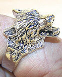 Growling Wolf Ring