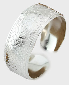 Herringbone Silver Cuff Bracelet