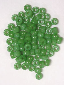 100 Jade Green Glass Crow Beads