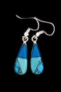 Teardrop Dangle Zuni Inspired Turquoise Earrings