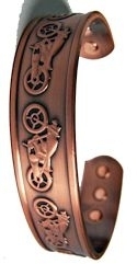 Embossed Motorcycle Magnetized Copper Bracelet