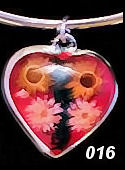 Nahua Reversible Flower Heart Pendant #016