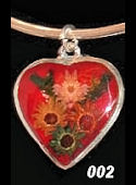 Nahua Reversible Flower Heart Pendant #002