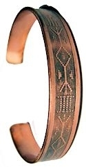 Embossed Native American Style Copper Bracelet