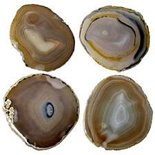 Natural Brown Agate Slices, 3 inches