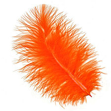 Orange Turkey Maribou Feathers, 3 to 8 inches