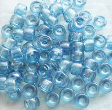 100 Translucent Pale Light Blue Crow Beads