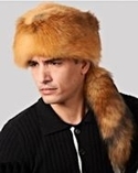 Red Fox Fur Hat with Tail