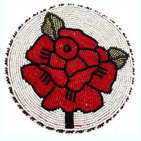 5" Red Rose Bead Patch