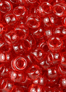 480 Red Translucent Pony Beads
