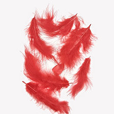 Red Turkey Maribou Feathers, 3 to 8 inches
