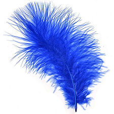 Royal Blue Turkey Maribou Feathers, 3 to 8 inches