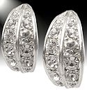 Silver Crystal Rhinestone Earrings