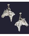 Small Diamond Cut Horse Head Post Earrings
