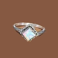 White Opal Sterling Silver Ring #102