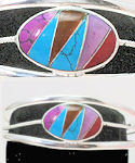 Sugilite and Turquoise Inlaid Cuff Bracelet
