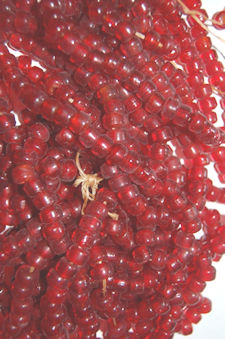 100 Translucent  Red Crow Beads