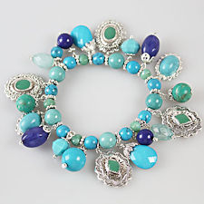 Turquoise and Lapis Stretch Bracelet