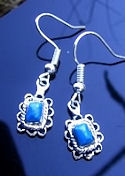 Navajo Inspired Turquoise Rectangular Earrings