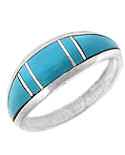 Zuni Inspired Inlaid Turquoise STERLING SILVER Ring