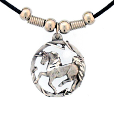 Diamond Cut Round Unicorn Necklace