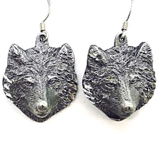 Wolf Face 3-D Earrings