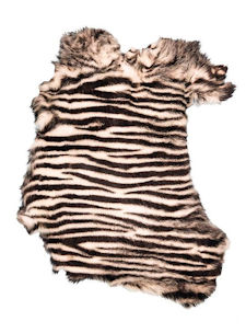 Zebra Print Rabbit Fur Pelt