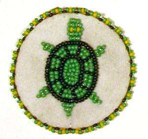 Beaded turtle medallion